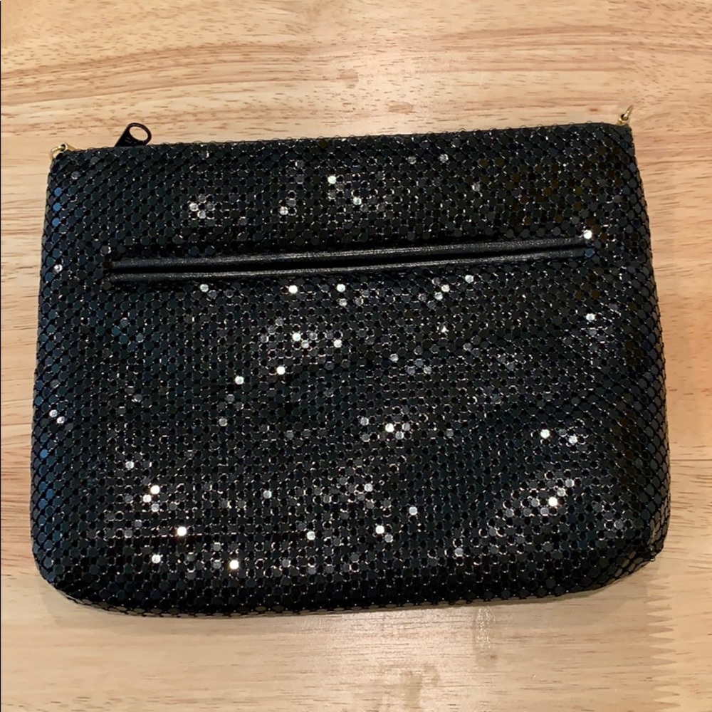 Black sequin evening clutch with front pocket - Picture 2 of 6